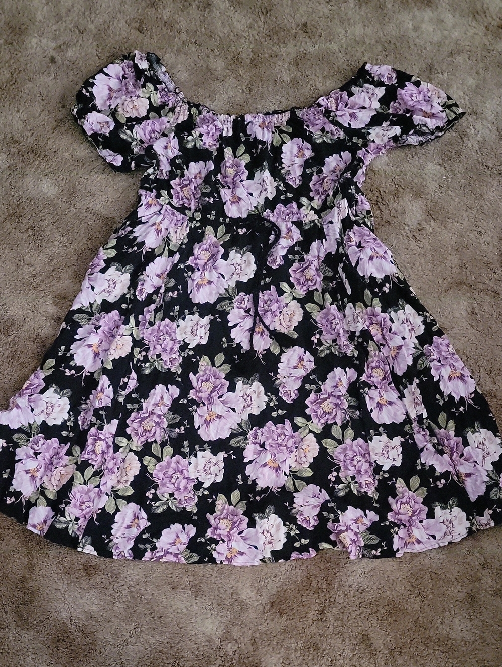 torrid Black Dress with Lavender Floral Print